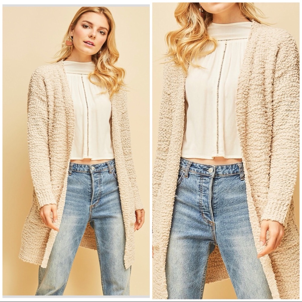 LAST 1‼️ASHLIE Natural Faux shearling- Cardigan
